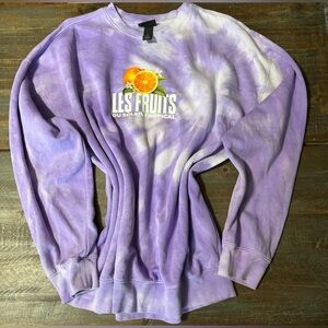 H&M Purple Tie-Dye Les Fruits Sweatshirt